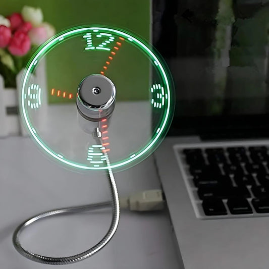 USB LED Clock Fan